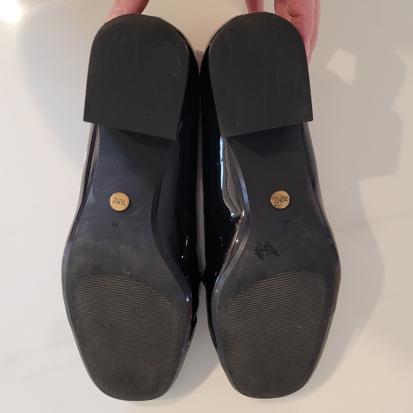 Zara black mid-height block heel chain loafers. Sz 8 - Picture 5 of 5